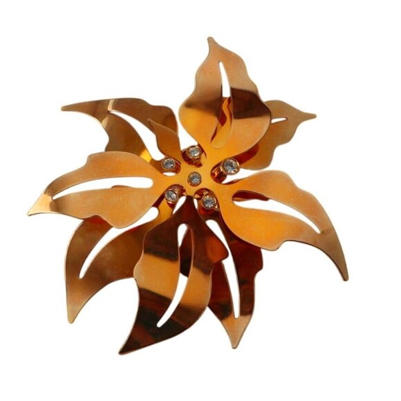 Georg Jensen 2001 Christmas Ornament "Poinsettia" 24KT Gold Plated W/Box - Picture 3 of 5